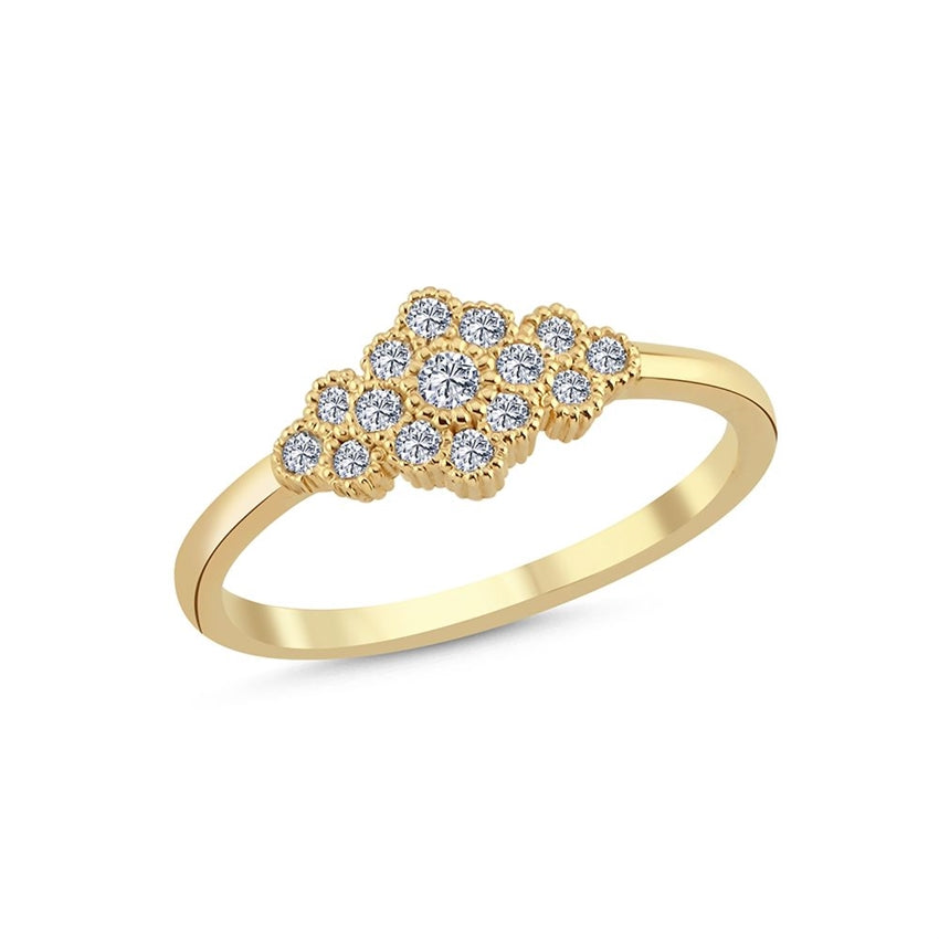 Elegant Athene diamantring i 14 karat guld fra Nuran med 0,23 ct diamanter