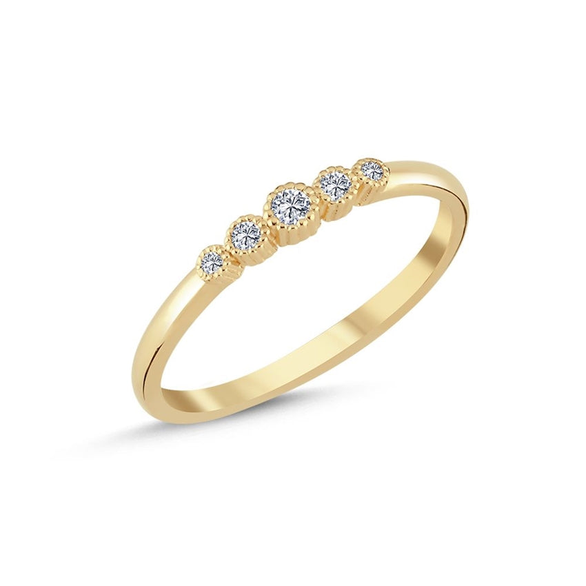 Eksklusiv nuran alliancering i 14 karat guld med 0,08 ct diamanter