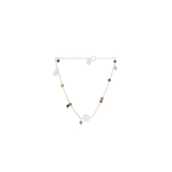 Afterglow Pastel armbånd i sølv med rainbow turmalin 15–18 cm fra Pernille Corydon