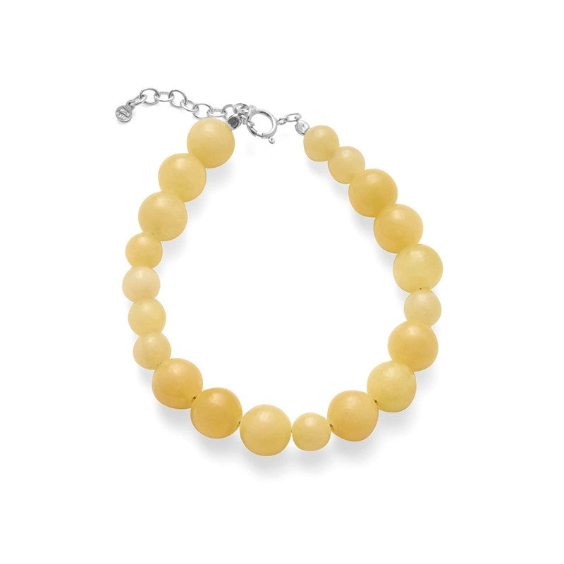 Pernille Corydon Honey armbånd i sølv med runde gul-orange calcitsten 16–19 cm.
