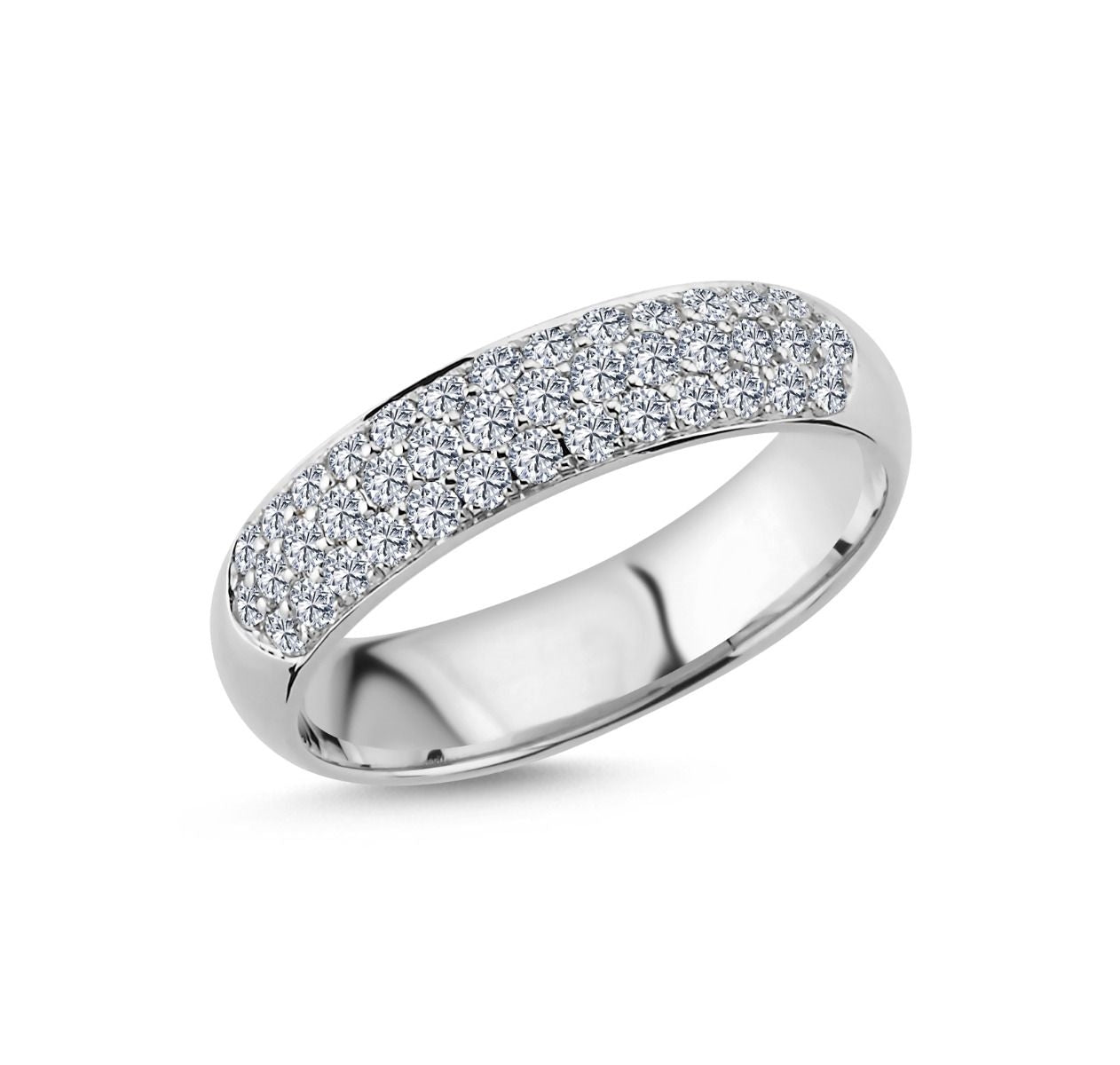 Beauté diamantring fra Nuran i 14 karat hvidguld med pavéfattede diamanter, samlet 0,60 ct.