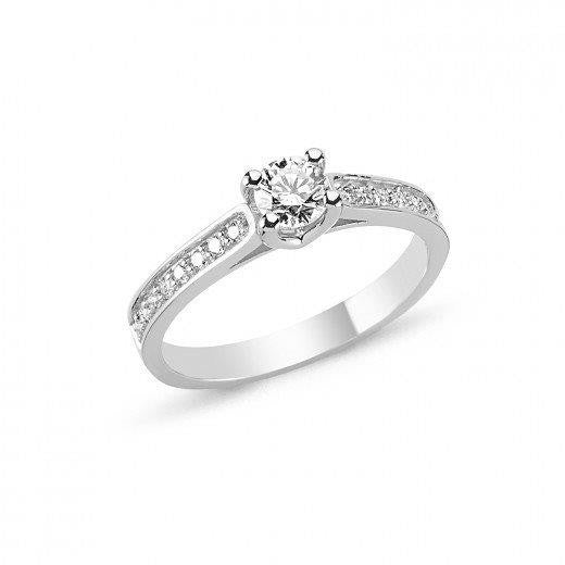 Feminin Nuran Bella ring i 14 karat hvidguld med 0,15–0,63 ct diamanter