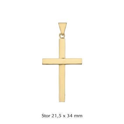 BNH korsvedhæng i 8 eller 14 kt guld Large