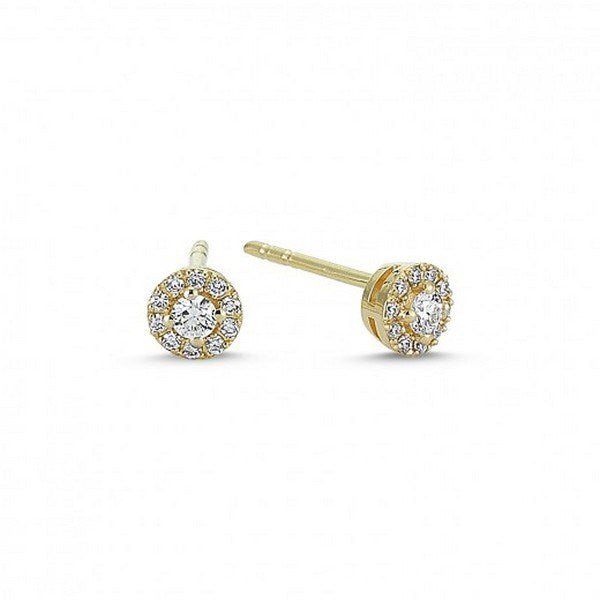 Nuran cordelia roset-ørestikker i 14 karat guld med 0,22 eller 0,42 ct diamanter