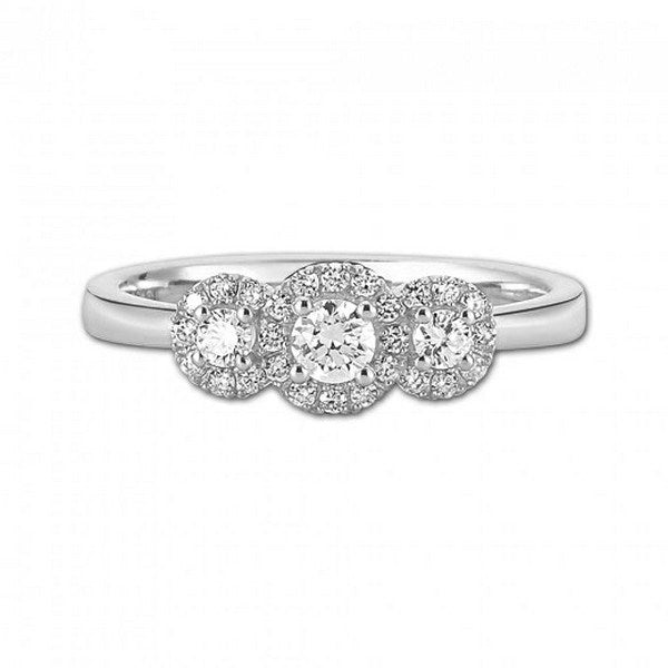 Elegant Nuran diamantring i 14 kt hvidguld med 0,41 ct diamanter