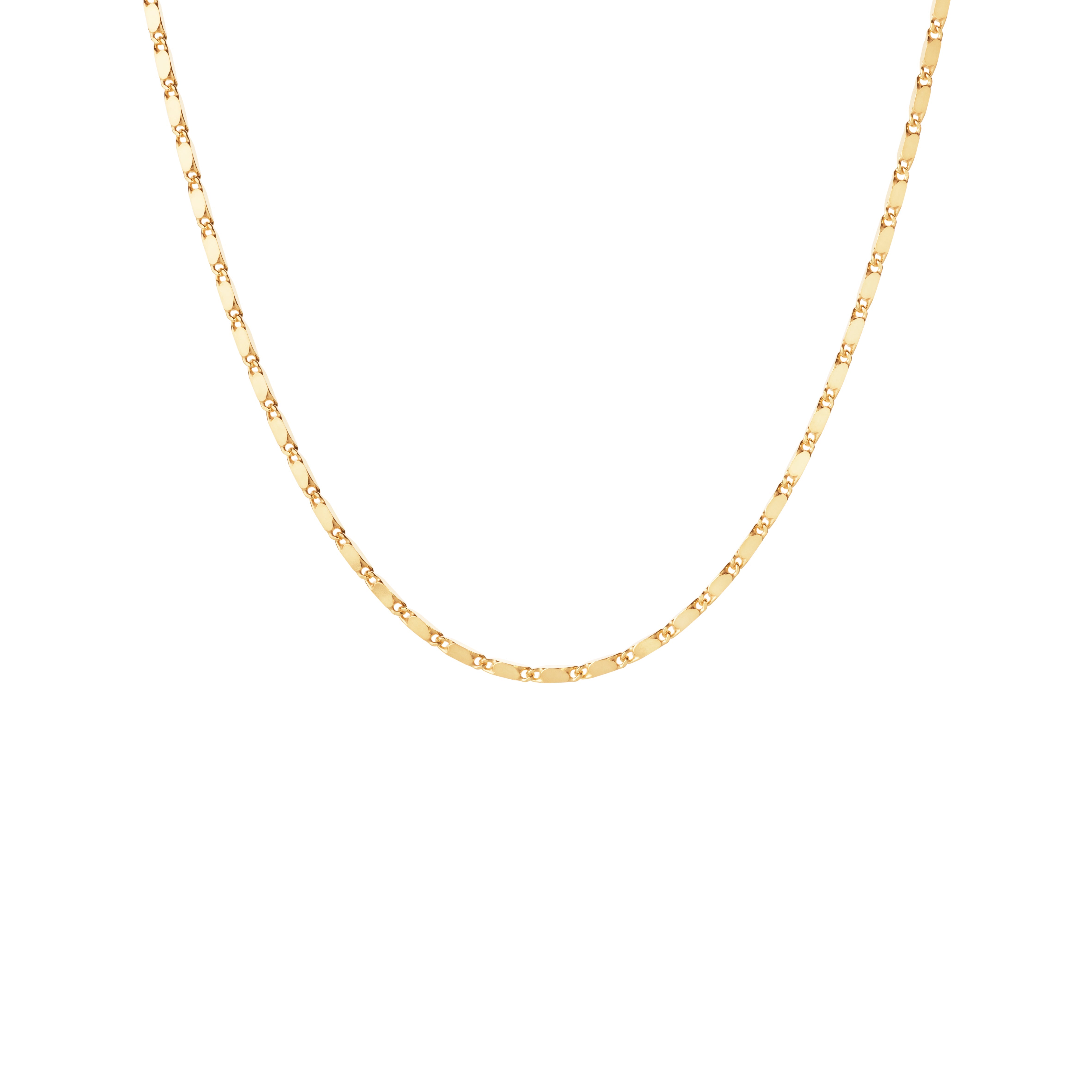 Camille Brinch Large Essentia halskæde i 925 sterlingsølv med 22 karat forgyldning, 45 cm – forgyldt kæde med bredt leddesign.