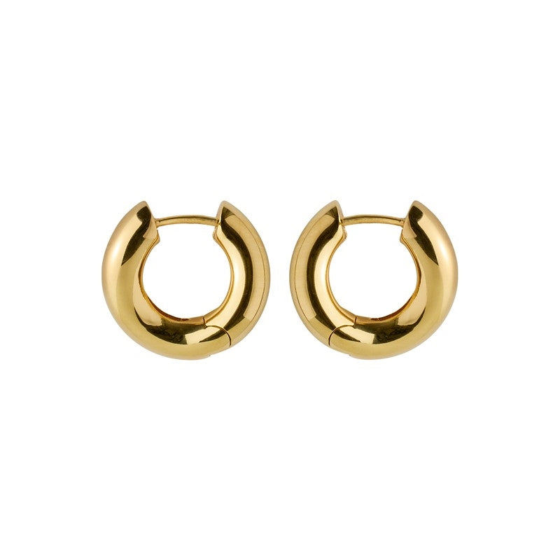 Stream hoops øreringe i forgyldt sølv fra Pernille Corydon (19 mm)