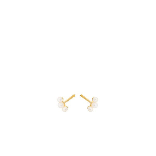 Ocean Pearl ørestikker i forgyldt sølv fra Pernille Corydon med ferskvandsperle