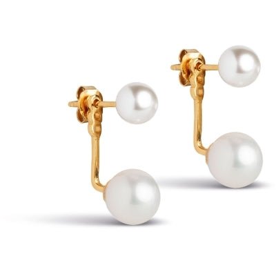 Althea Pearl øreringe i forgyldt sølv med hvide perler – Enamel Copenhagen