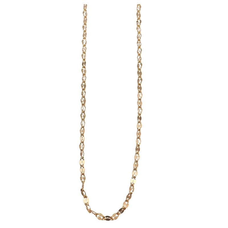 Aqua Dulce Marisol halskæde i forgyldt 14 karat sterlingsølv med facetterede led, 42+3 cm.