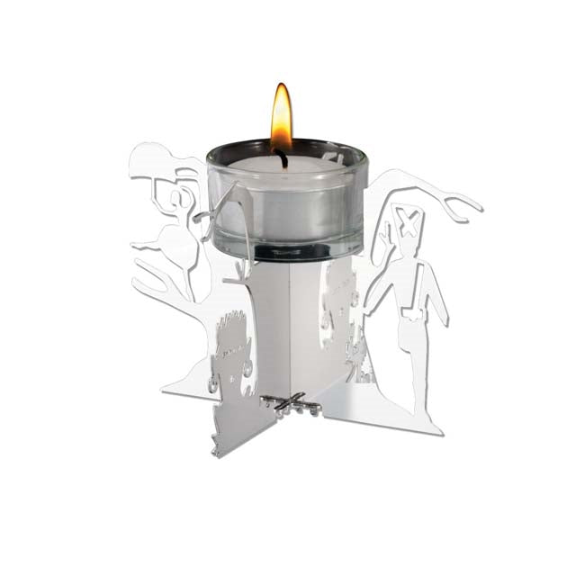 Fyrfadsstage Soldat og danserinde i messing fra Nordahl Andersen – julepynt inspireret af H.C. Andersens papirklip.