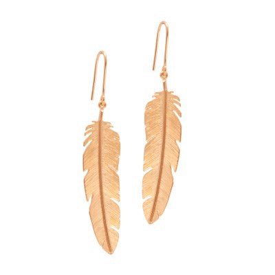 Heiring Fjer ørehænger i forgyldt sølv