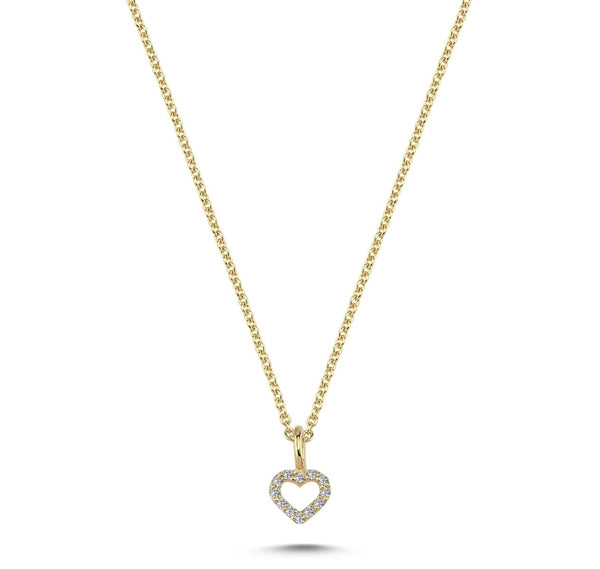 Nuran bogstavsvedhæng i 14 karat guld med diamanter – 6,5 mm