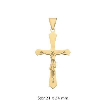 BNH korsvedhæng med Jesus i 8 eller 14 kt guld Large