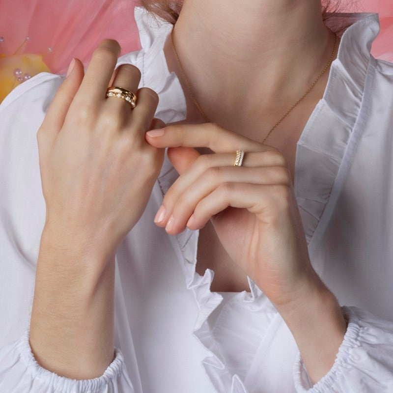 PennyNor ring i forgyldt sølv med zirkonia fra Joanli Nor