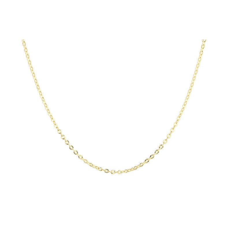 Fancy halskæde fra Aqua Dulce i 14 karat forgyldt sterlingsølv, 42+3 cm justerbar.