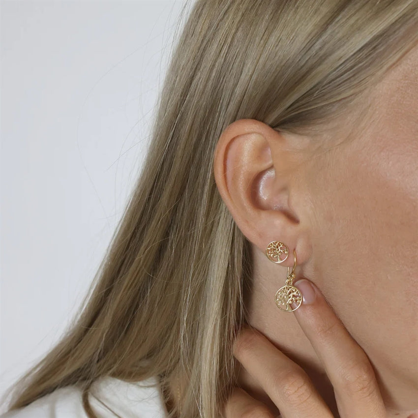 Aagaard Livets Træ ørehængere i 8 kt guld Ø11 mm