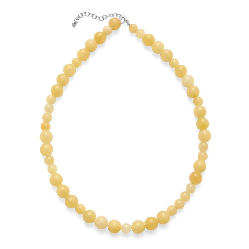 Pernille Corydon Honey halskæde i sølv med naturlige gule calcitsten, justerbar 38–42 cm.