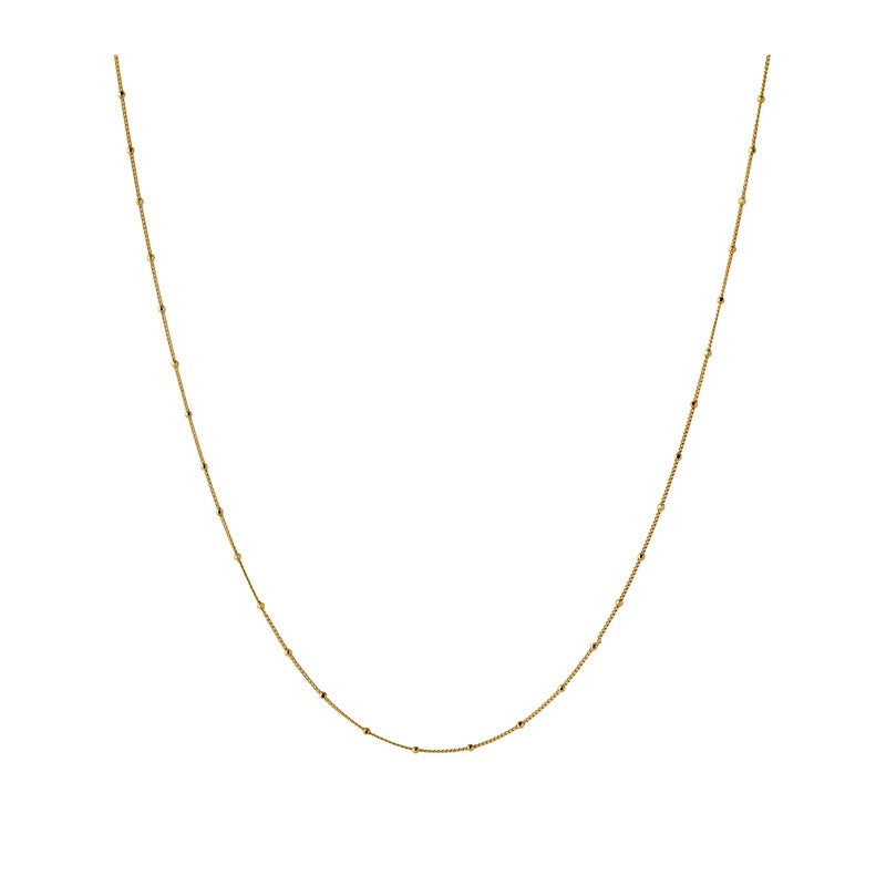 Eda halskæde i forgyldt 18 kt sølv med små kugler fra Pernille Corydon, 40–45 cm.