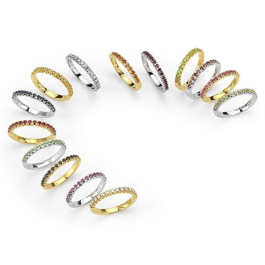 Nuran Perá alliancering i 14 kt guld med 0,21 ct diamanter