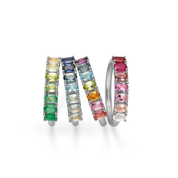 Poetry Ruby ring i sølv med rubin, morganit, pink safir, pink turmalin og hvid topas fra Mads Z