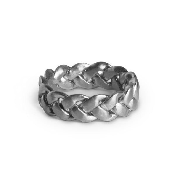Jane Kønig Braided Big ring i sølv med flettet design og markant udtryk.