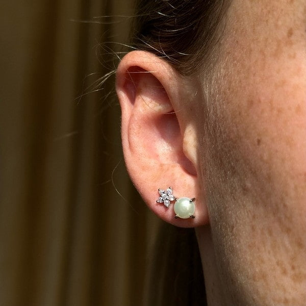 Alma øreringe i sølv med ferskvandsperle fra MerlePerle