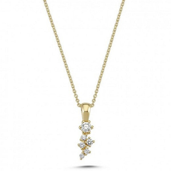 Nuran Twinkle vedhæng i 14 kt guld med 0,19 ct diamanter og kæde 42 cm