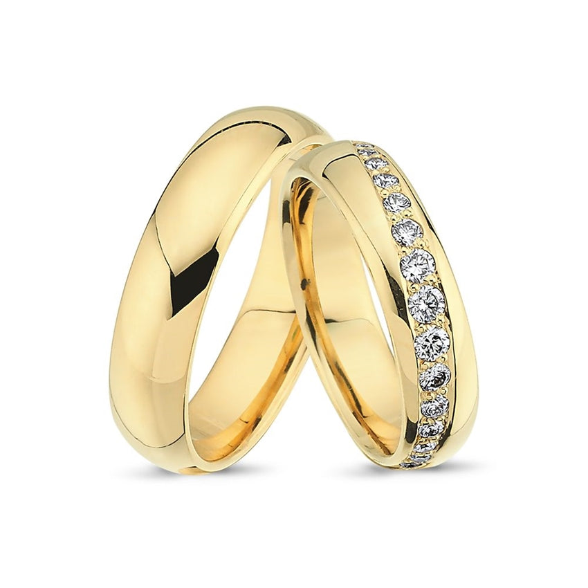 Eksklusiv nuran alliancering i 14 karat guld med 0,27 ct diamanter