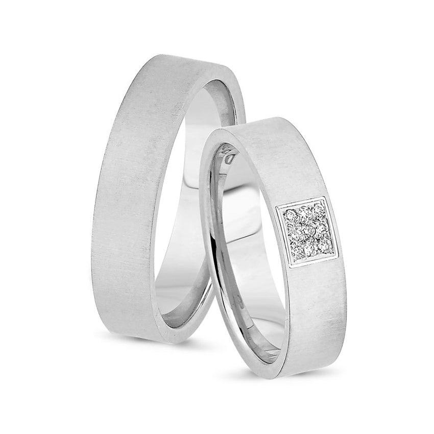 Fortryllende Nuran vielsesringe i 14 karat hvidguld med 9x0,01 ct diamanter