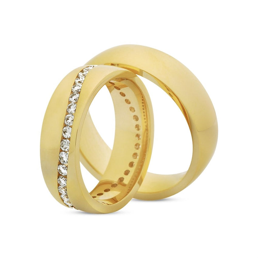 Flotte Nuran vielsesringe i 8 karat guld med 0,76 ct diamanter
