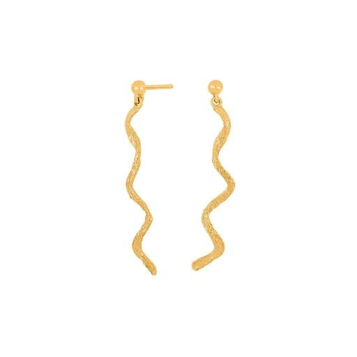 FUN52 ørehængere fra Nordahl Jewellery i forgyldt sølv, 36 mm