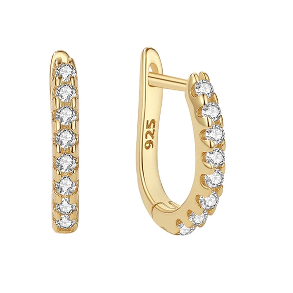 Manja creoler i 18 karat forgyldt sølv med klare zirkonia fra ByBirch