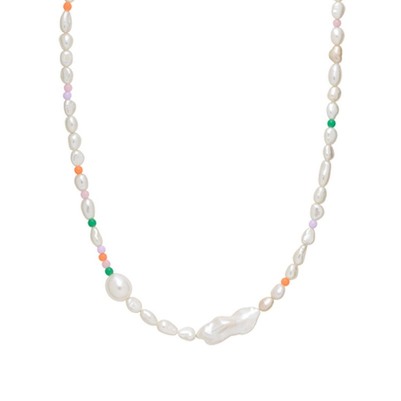 Anne-Sofie Krab x Sistie sølvhalskæde med resin- og ferskvandsperler