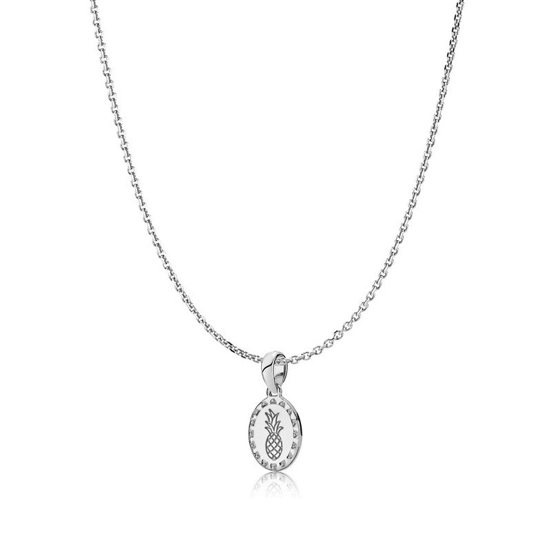 Ananas vedhæng med kæde i sølv fra Sistie (40–45 cm)